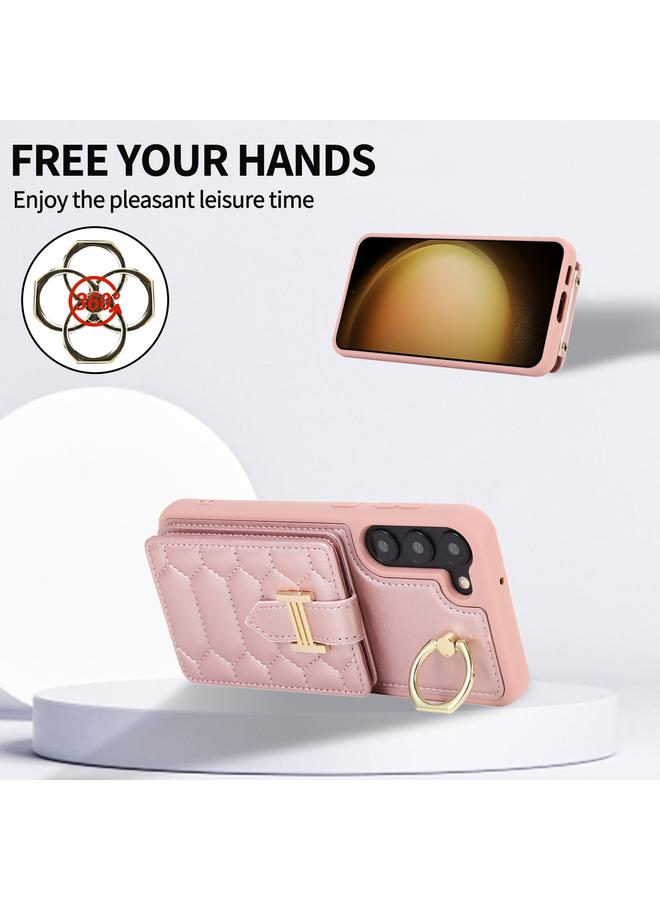 S-TOP Case For Samsung Galaxy S21 FE 5G Vertical Card Bag Ring Holder Phone Case with Dual Lanyard - Image 5