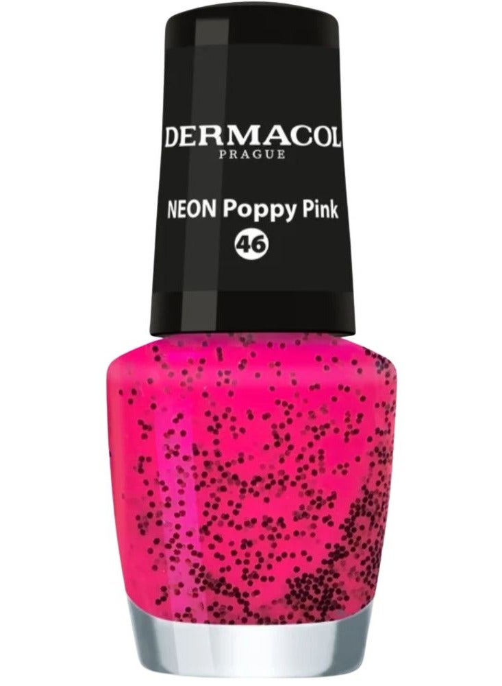 Dermacol Nail Polish Neon Fast Drying Poppy pink 46   5ml - Image 1