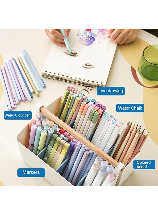 erorex Desk Organizer Multipurpose Organizer Diy Dividers Portable Craft Storage Organizer Plastic Pencil Pen Holder Stationary Organizer For Makeup Art Supplies Sewing Colored Pencils Blue - Image 3