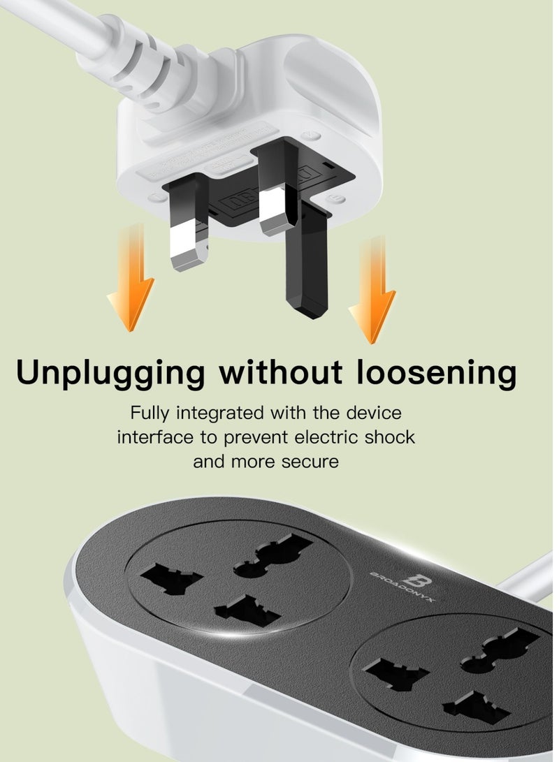 Broadonyx Power Strip 10 Meters 2 Universal Sockets 2500W Surge Protection Heavy Duty Copper Wire - Image 2