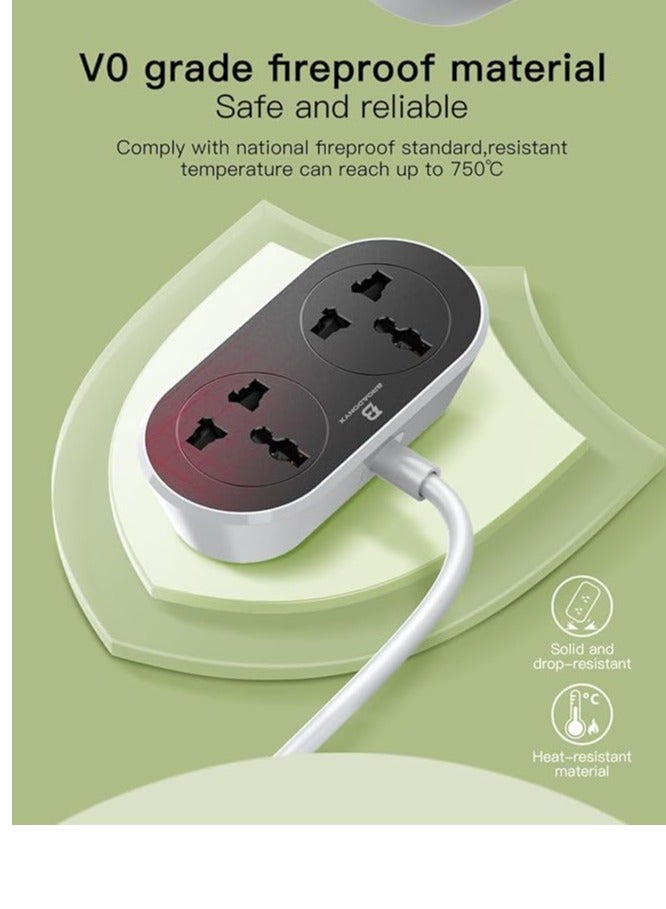 Broadonyx Power Strip 10 Meters 2 Universal Sockets 2500W Surge Protection Heavy Duty Copper Wire - Image 5