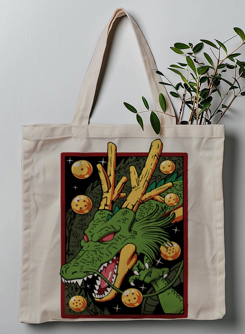 LOWHA Polyester Tote Bag with Shoulder Straps and Dragon Ball Anime Pattern - Image 1