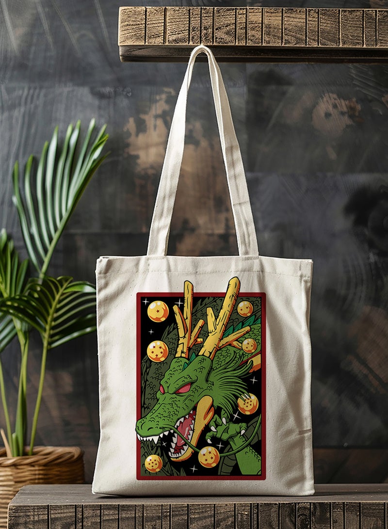 LOWHA Polyester Tote Bag with Shoulder Straps and Dragon Ball Anime Pattern - Image 3