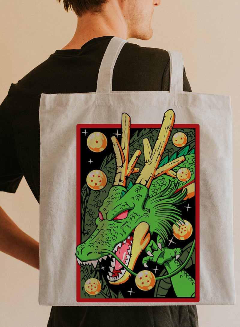 LOWHA Polyester Tote Bag with Shoulder Straps and Dragon Ball Anime Pattern - Image 2