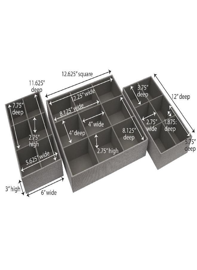 Household Essentials - Household Essentials 3 Piece Starter Set, Latte Drawer Organizer, Brown, 3 Count - Image 1