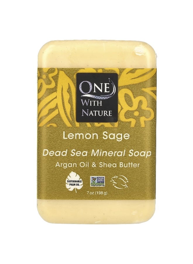 ONE WITH NATURE One with Nature, Dead Sea Mineral Soap Bar, Lemon Sage, 7 oz (198 g)  - Image 1