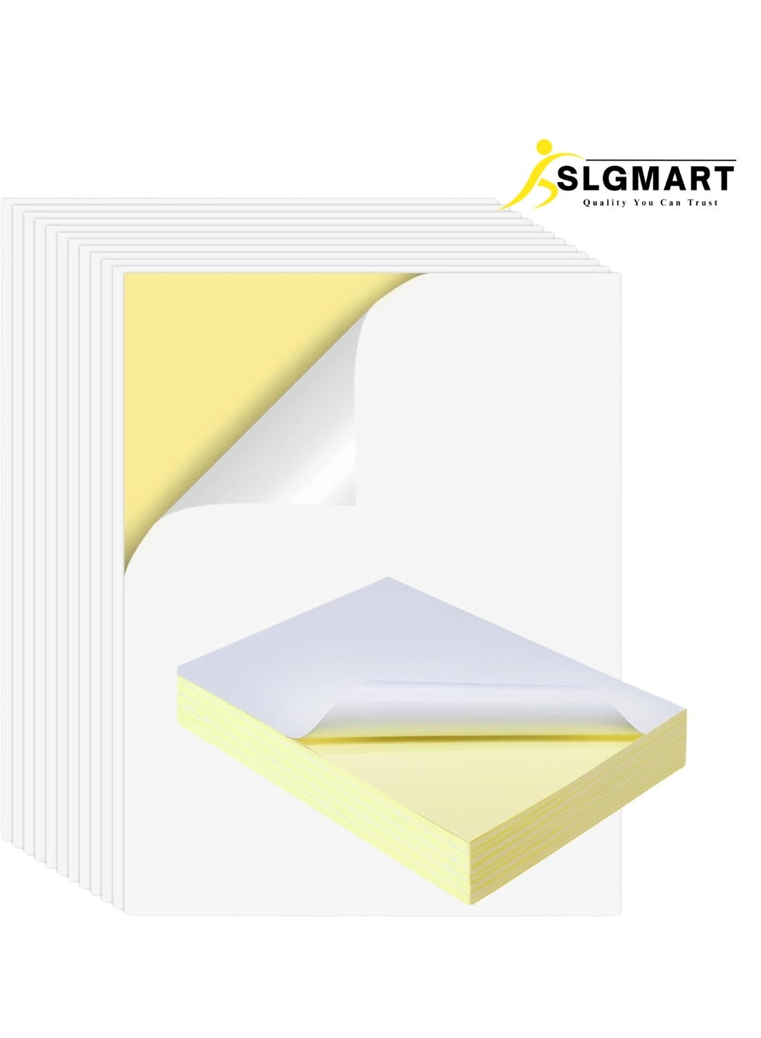 SLG MART A4 Waterproof Glossy Sticker Paper – 100 Sheets Printable Self-Adhesive Vinyl Label Paper for Inkjet Printers | DIY Crafts, Photos, Decals, Custom Labels & Office Use (White)