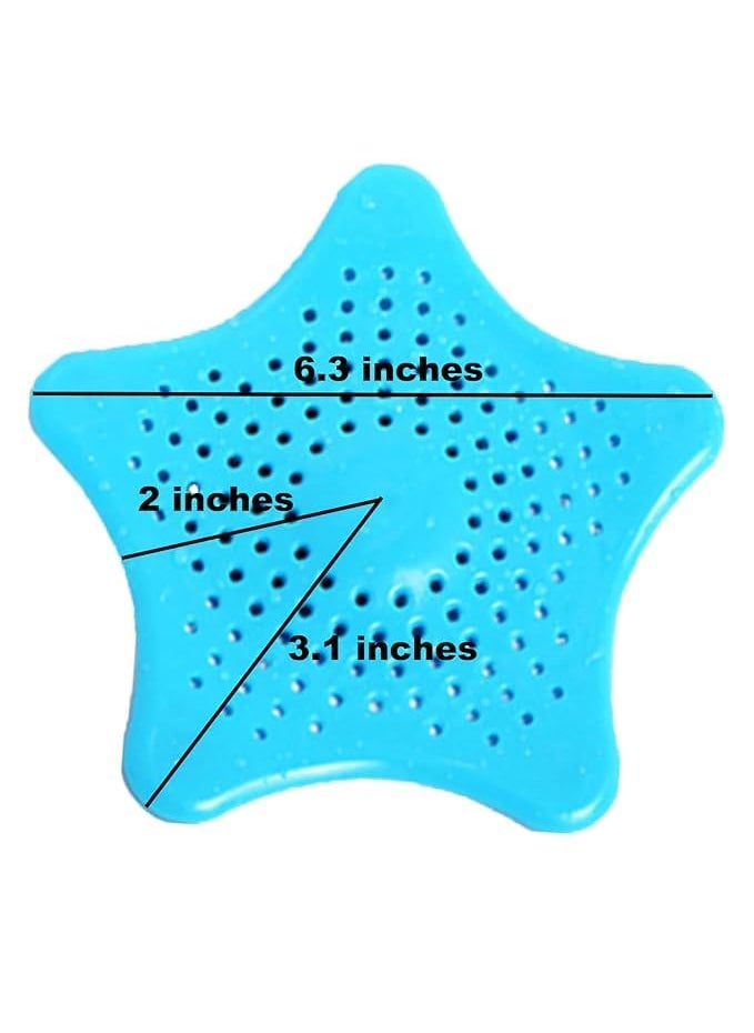 istore Istore 4Pcs Silicone Star Shape Drain Hair Catcher, Kitchen Sink Strainer - Bathroom Shower Sink Stopper - Drain Cover Hair Trap, Filter for Kitchen Bathroom Tub [Multicolor]  - Image 4