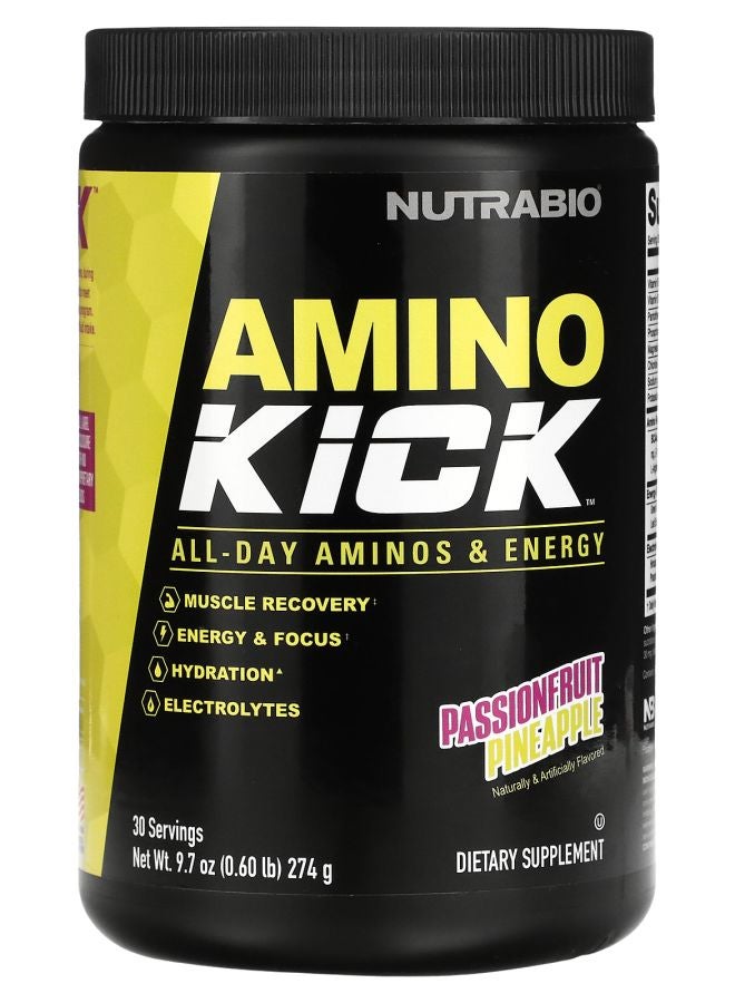 NutraBio Amino Kick Passionfruit Pineapple 0.6 lb (274 g)