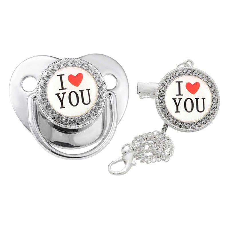 Factory direct I love you series baby pacifier children play mouth in stock supply - Image 2