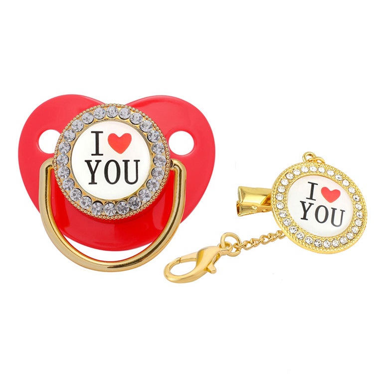 Factory direct I love you series baby pacifier children play mouth in stock supply - Image 4
