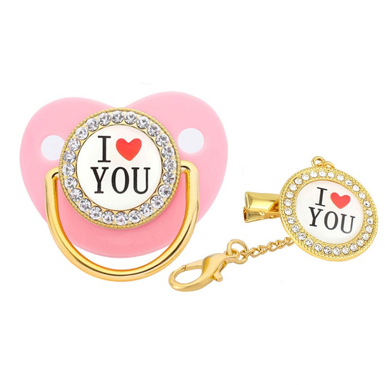 Factory direct I love you series baby pacifier children play mouth in stock supply - Image 3