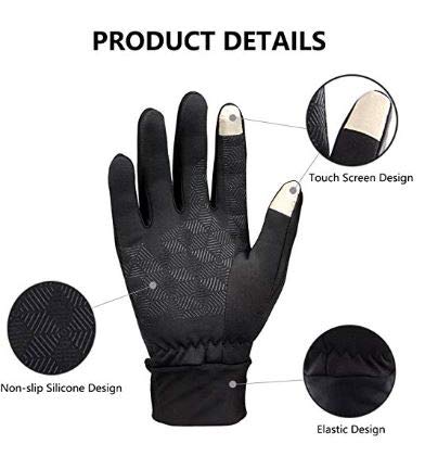Handcuffs Unisex Synthetic Cycling Gloves | Water-Resistant Outdoor Athletic Mittens with Touchscreen Design, Non-Slip Silicone Grip, Reflective Material | Comfortable Elastic Fit - Image 3