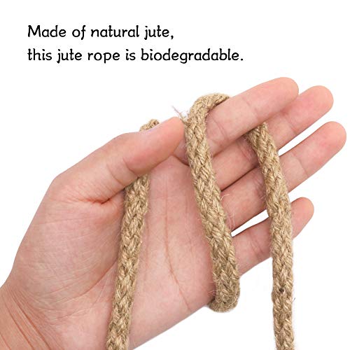 Tenn Well 8mm Jute Rope, 52 Feet Braided Jute Cord Thick Twine Rope for Crafting, Cat Scratching Post, Gardening, Farmhouse Decor, Home Decor - Image 2
