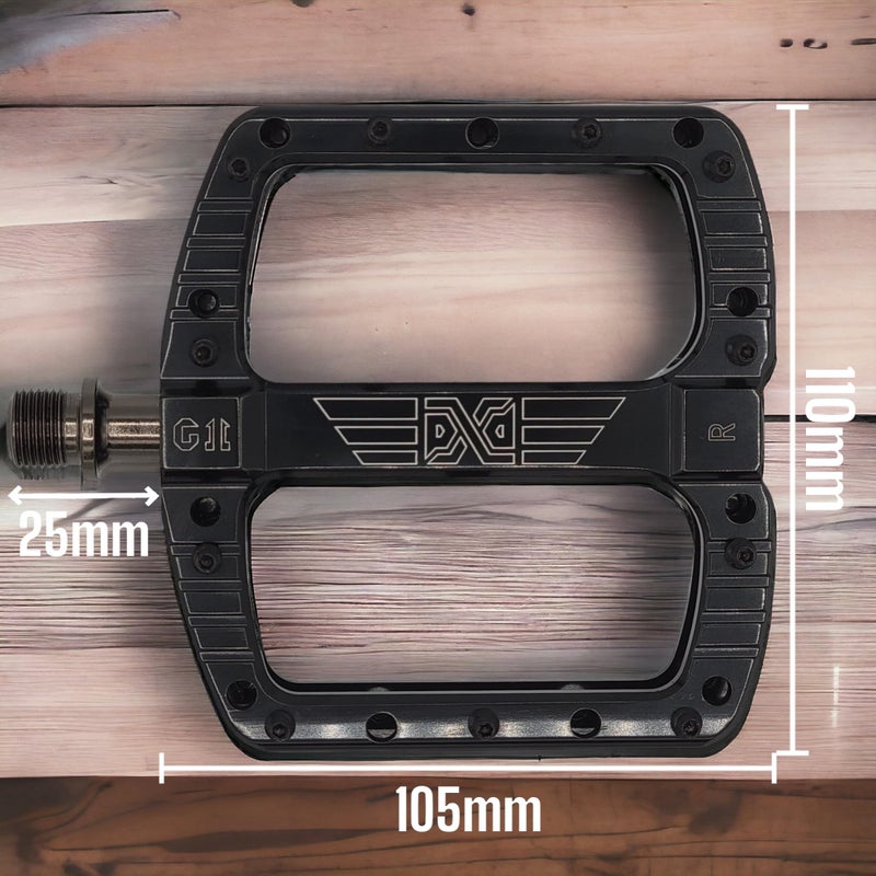 Pedalxtreme PDX G11 Mountain Bike Pedal MTB BMX Pedal Large Concave Platform Aluminum Lightweight 3 Ball Bearings Non-Slip (Black) - Image 3