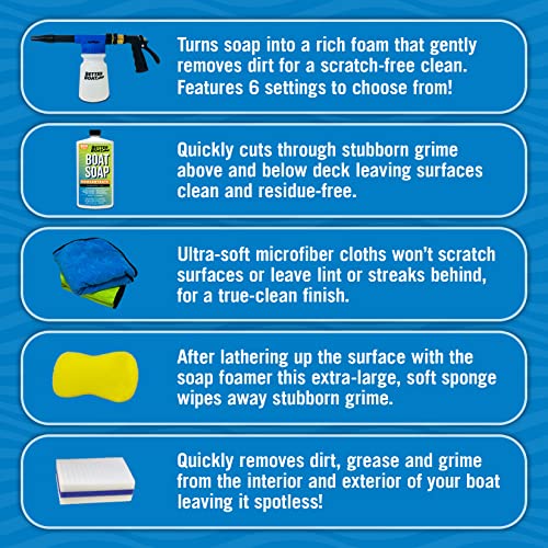 Better Boat Boat Cleaning Kit, Wash Soap, Foam Gun, Sponge, Microfiber Cloths, Marine Cleaner for Pontoon, Fishing, Bass Boats, RV Supplies, Boating Gifts for Men and Women - Image 3