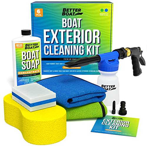 Better Boat Boat Cleaning Kit, Wash Soap, Foam Gun, Sponge, Microfiber Cloths, Marine Cleaner for Pontoon, Fishing, Bass Boats, RV Supplies, Boating Gifts for Men and Women - Image 1