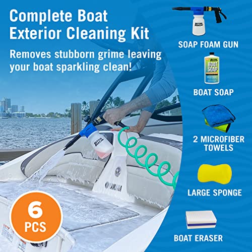 Better Boat Boat Cleaning Kit, Wash Soap, Foam Gun, Sponge, Microfiber Cloths, Marine Cleaner for Pontoon, Fishing, Bass Boats, RV Supplies, Boating Gifts for Men and Women - Image 4