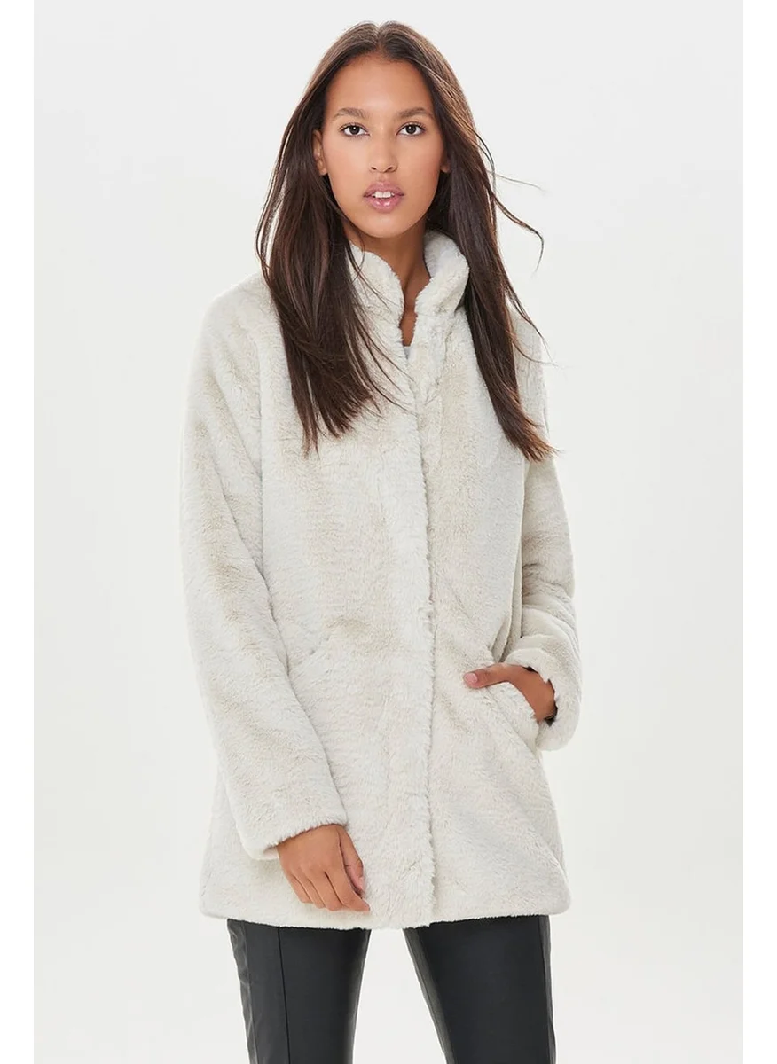 اونلي Women's Fur Plush Coat - 15164600