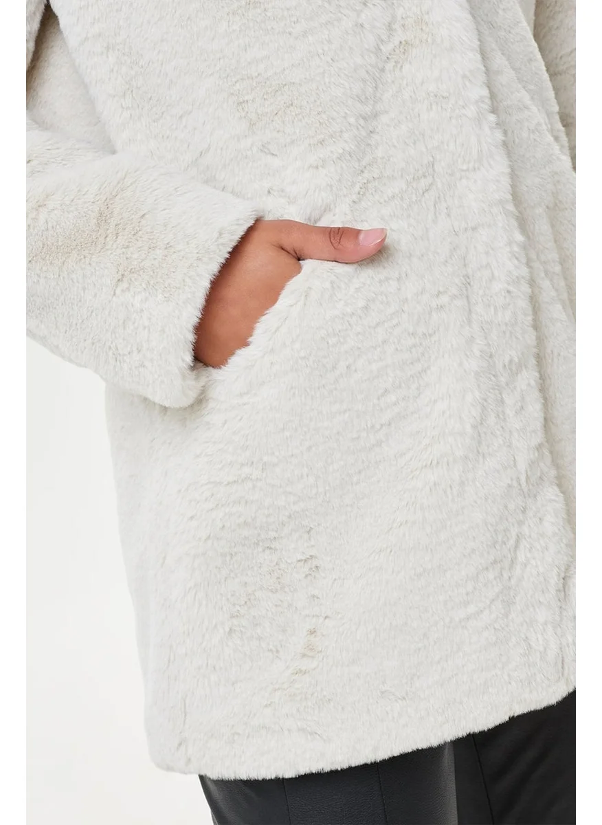 اونلي Women's Fur Plush Coat - 15164600