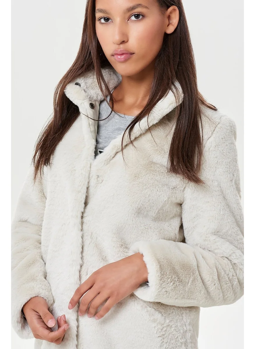 اونلي Women's Fur Plush Coat - 15164600