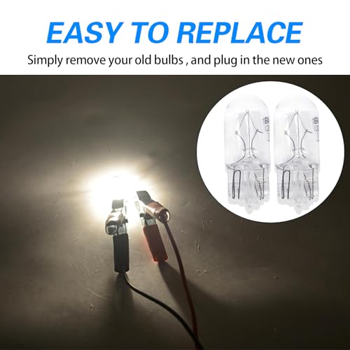 Slykew 10 PCS Flat Foot T10 Car Small Light,168 192 12V 5W Low Power High Transmittance Quartz Glass Instrument Light Halogen Width Indicator Light, Lighting Accessories for Most Car Models (White) - Image 5