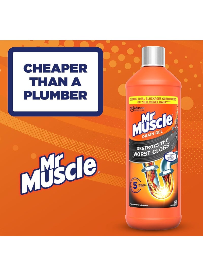 Mr Muscle Max Gel Drain Unblocker 2 X 1 Litre ( pack of 2 ) - Image 3