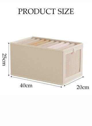 4 Pcs Wardrobe Clothes Organizer, Visible Drawer Organizers with Handles，Foldable Closet Organizer Bins，Moisture and Mold Prevention，Sturdy and Durable，for Home Bedroom Office, Can Store Shirts, T-Shirts, Kids Jeans, Scarves, And Baby Clothes - view 3