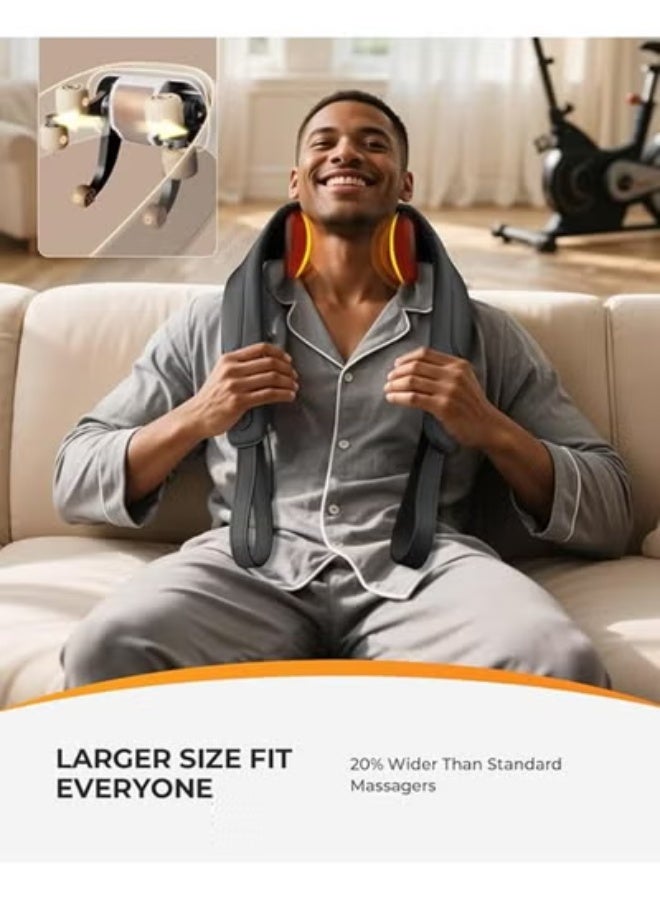 جهاز مساج لاسلكي للرقبة والظهر – تدليك عميق 6D شياتسو مع تدفئة للرقبة، الكتفين والظهر، للاستخدام المنزلي والمكتبي - Image 2