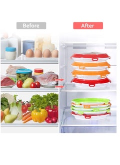 Excefore Food Preservation Trays Reusable Food Trays Stackable Plastic BPA Free Food Storage Container For Refrigerator & Freezer 2Pcs  - Image 5