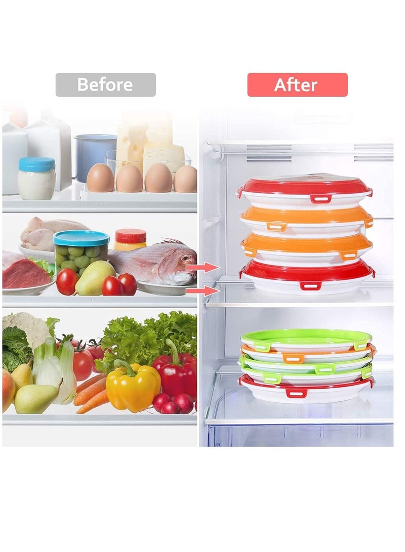Excefore Food Preservation Trays Reusable Food Trays Stackable Plastic BPA Free Food Storage Container For Refrigerator & Freezer 2Pcs - Image 5