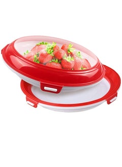 Excefore Food Preservation Trays Reusable Food Trays Stackable Plastic BPA Free Food Storage Container For Refrigerator & Freezer 2Pcs  - Image 1