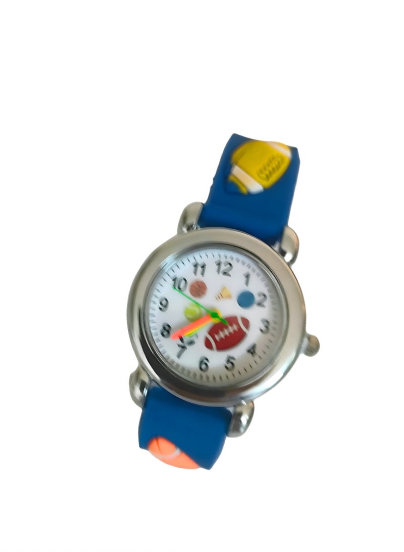 Cartoon character Kids rubber strap colored wrist watch