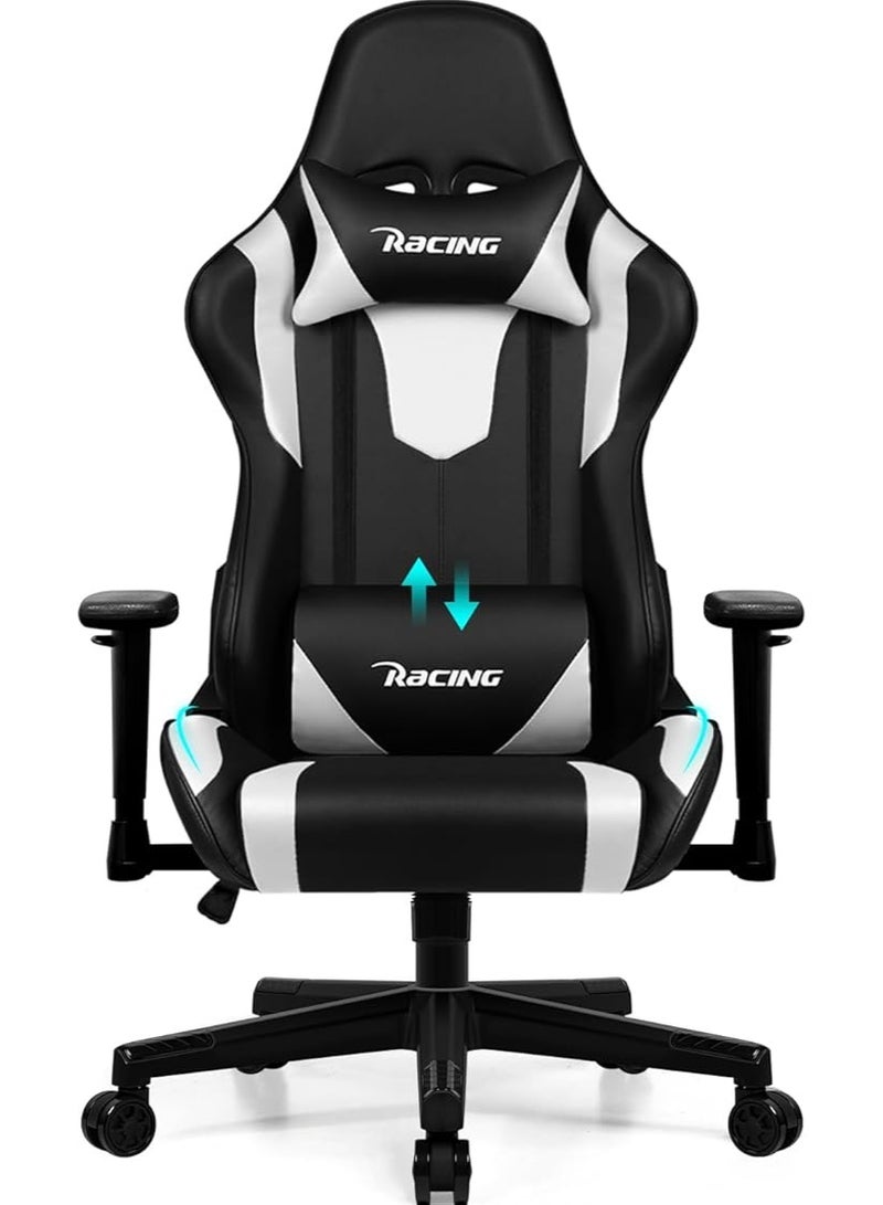 Computer Gaming Chair with Ergonomic Back Support Adjustable Armrests and Rocking Function for Home Office and Study - Image 1