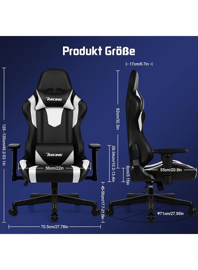 Computer Gaming Chair with Ergonomic Back Support Adjustable Armrests and Rocking Function for Home Office and Study - Image 2