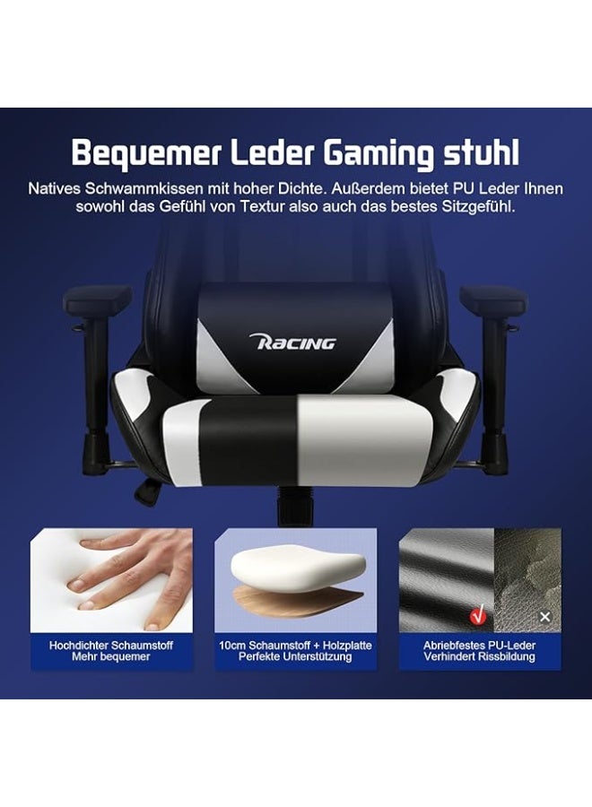 Computer Gaming Chair with Ergonomic Back Support Adjustable Armrests and Rocking Function for Home Office and Study - Image 3