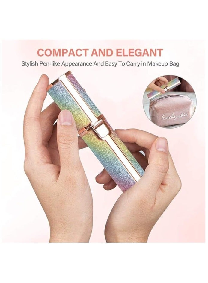 صندوق العاب Facial Hair Remover & Eyebrow Trimmer, 2 In 1 Eyebrow Remover and Painless Hair Remover, Eyebrow Lips Nose Body Facial Hair Removal Razor For Women with Built-in LED Light - Image 5