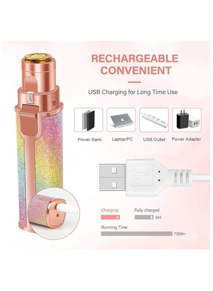 صندوق العاب Facial Hair Remover & Eyebrow Trimmer, 2 In 1 Eyebrow Remover and Painless Hair Remover, Eyebrow Lips Nose Body Facial Hair Removal Razor For Women with Built-in LED Light - Image 4