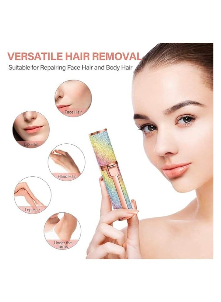 صندوق العاب Facial Hair Remover & Eyebrow Trimmer, 2 In 1 Eyebrow Remover and Painless Hair Remover, Eyebrow Lips Nose Body Facial Hair Removal Razor For Women with Built-in LED Light - Image 2