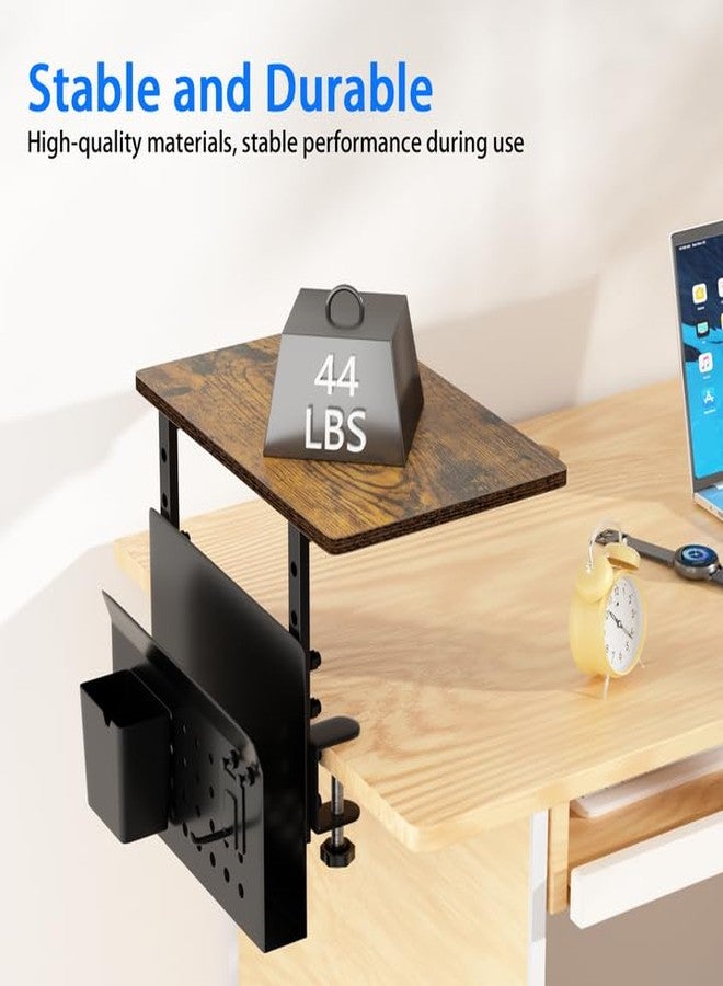 AUATRONNE Clamp On Desk Shelf, Desk Side Storage, Steel Side Desk Organizer and Wood Desktop Supplies Storage Rack, Clamp Mount, Fits Flat Edge Tables 0.3" to 2.2" - Image 5