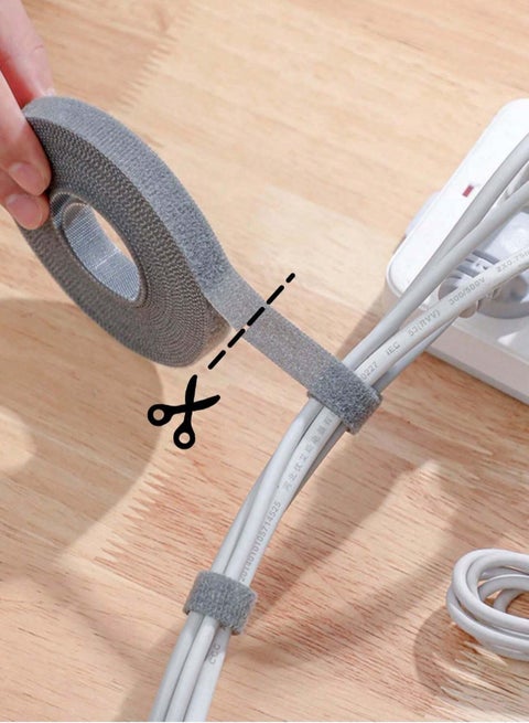 Self-Adhesive Reusable Cable Management Roll - 10 Meters