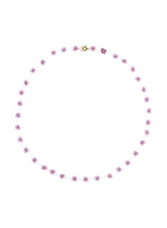 KELITCH Women Flower Bead Necklaces Hand Woven Choker Necklaces Bohemian Beach Jewelry (Purple 18E)  - Image 1