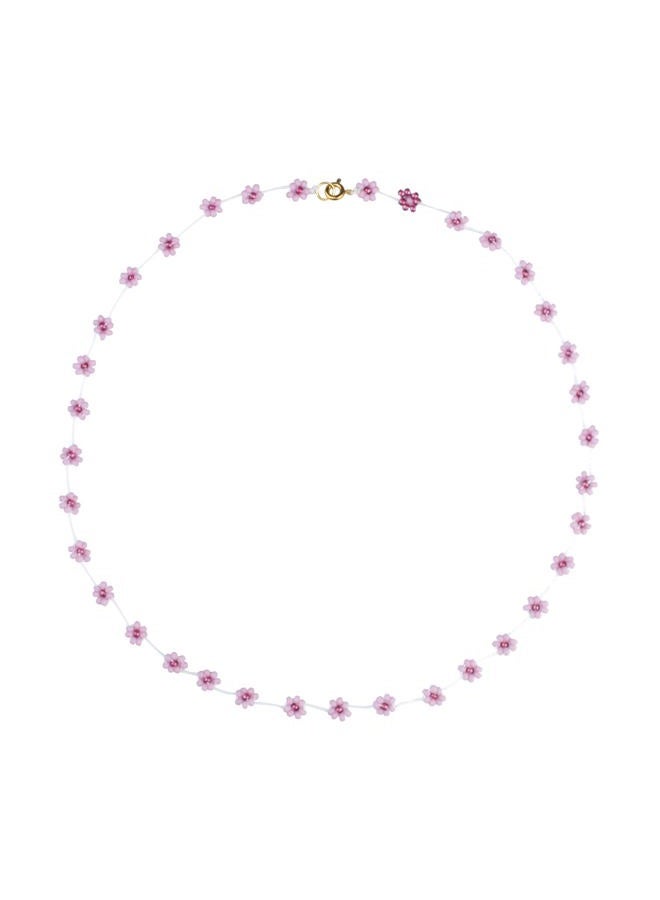 KELITCH Women Flower Bead Necklaces Hand Woven Choker Necklaces Bohemian Beach Jewelry (Purple 18E) - Image 1