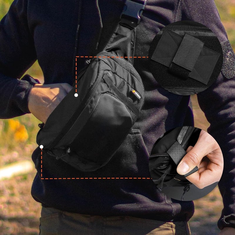 واتاغو VOTAGOO حقيبة خصر تكتيكية، حقيبة خصر للحمل المخفي حزام خصر قابل للتعديل حقيبة خصر تكتيكية حقيبة الورك اليومية للرجال للسفر والأنشطة الخارجية والجري - Image 4