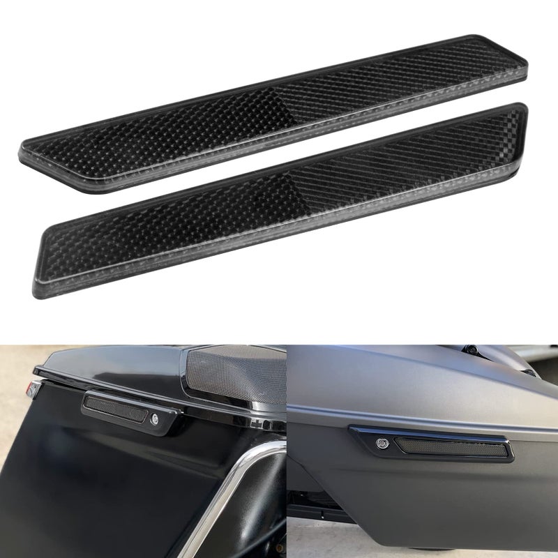 ANONEMOTO Black Saddle Bag Reflector Inserts, Saddlebag Latch Cover Reflector Compatible for Harley Touring 2014-2024 Street Glide Electra Glide Road King Saddlebags Side Visibility - Image 1