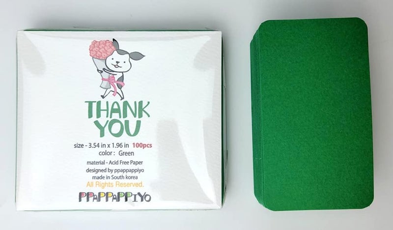 PPAPPAPPIYO 3.5x2 Blank color index cards (100) Paper - Blank (green) - Image 5