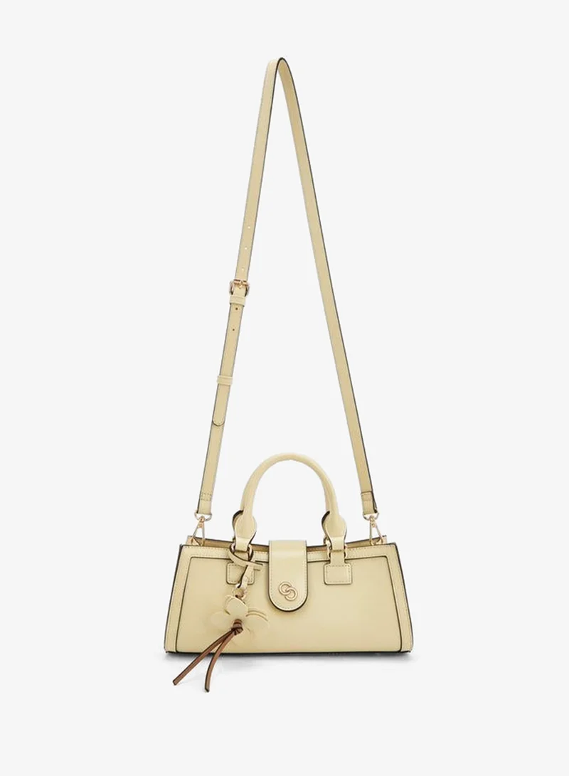 Celeste YELLOW Solid Tote Bag With Floral Charm for Women | Best Price UAE