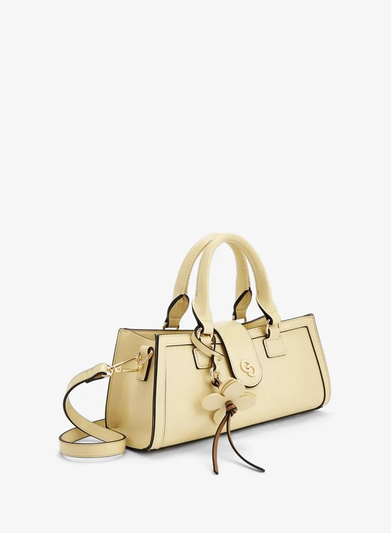 Celeste YELLOW Solid Tote Bag With Floral Charm for Women | Best Price UAE