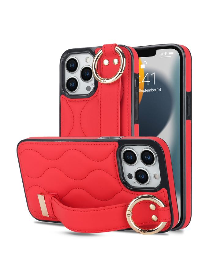 زبون جراب لهاتف iPhone 13 Pro Max غير قابل للانزلاق مع حلقة تغطية كاملة من مادة البولي يوريثان مع سوار معصم - Image 1