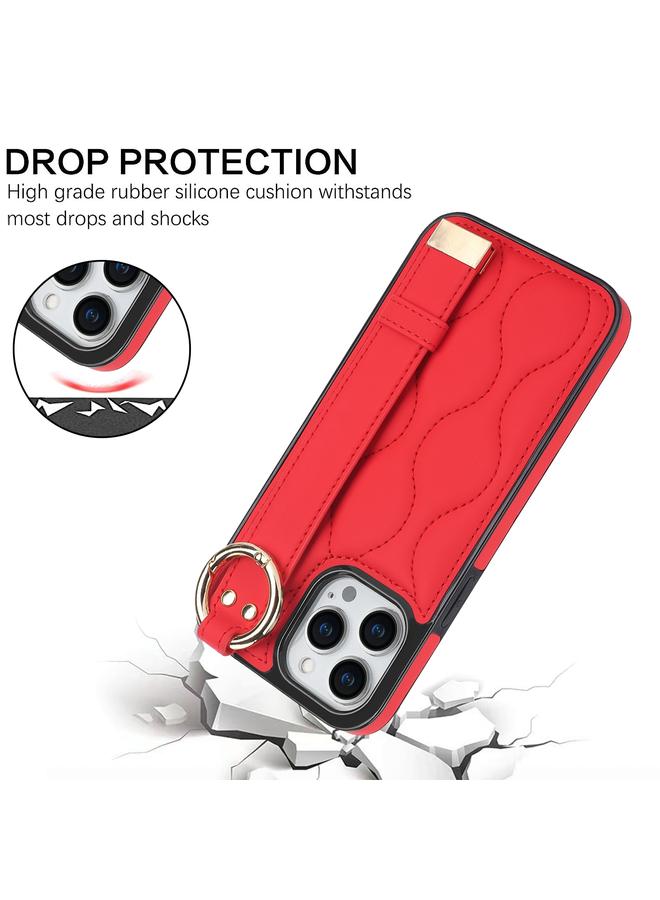 زبون جراب لهاتف iPhone 13 Pro Max غير قابل للانزلاق مع حلقة تغطية كاملة من مادة البولي يوريثان مع سوار معصم - Image 2